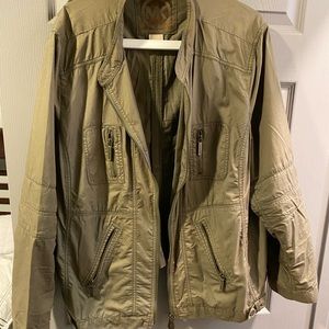 Plus Size Army Green Light Michael Michael Kors Windbreaker Jacket